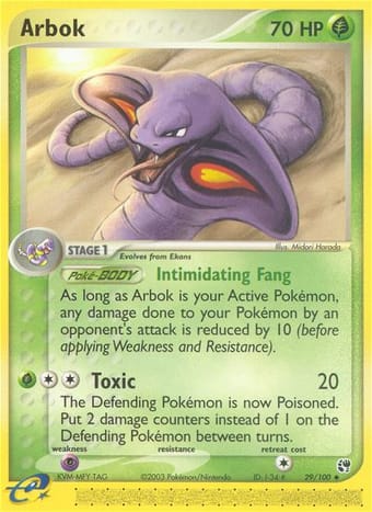 Arbok EX Sandstorm Pokemon Card
