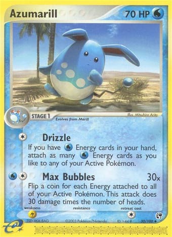 Azumarill EX Sandstorm Pokemon Card