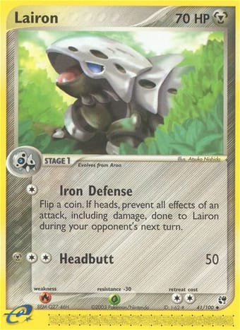 Lairon EX Sandstorm Pokemon Card