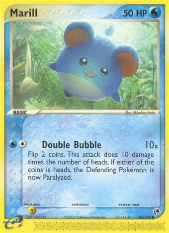 Marill EX Sandstorm Pokemon Card