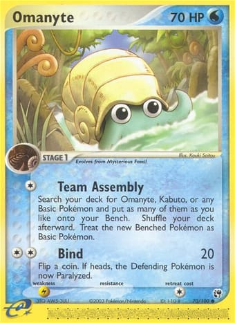 Omanyte EX Sandstorm Pokemon Card