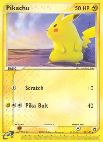 Pikachu EX Sandstorm Pokemon Card
