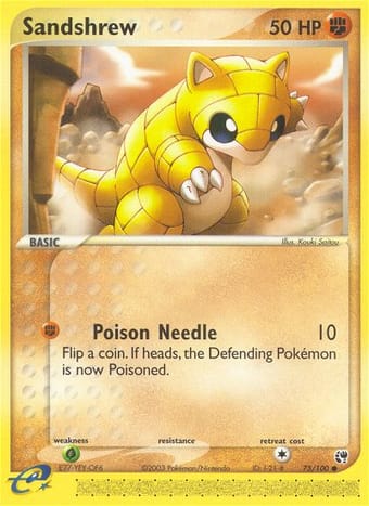 Sandshrew EX Sandstorm Pokemon Card