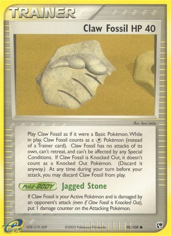 Claw Fossil EX Sandstorm Pokemon Card