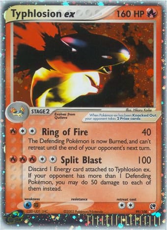 Typhlosion ex EX Sandstorm Pokemon Card