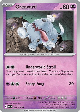 Greavard Scarlet & Violet Pokemon Card