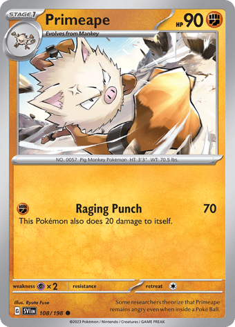 Primeape Scarlet & Violet Pokemon Card