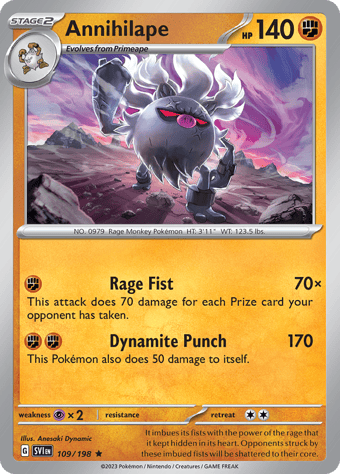 Annihilape Scarlet & Violet Pokemon Card