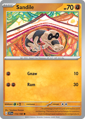 Sandile Scarlet & Violet Pokemon Card