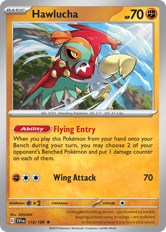 Hawlucha Scarlet & Violet Pokemon Card