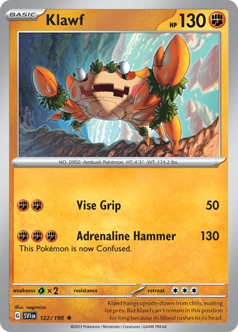 Klawf Scarlet & Violet Pokemon Card