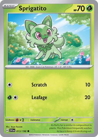 Sprigatito Scarlet & Violet Pokemon Card