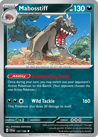 Mabosstiff Scarlet & Violet Pokemon Card