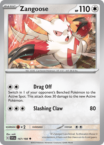 Zangoose Scarlet & Violet Pokemon Card