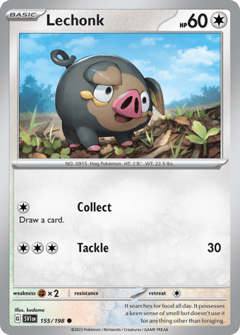 Lechonk Scarlet & Violet Pokemon Card
