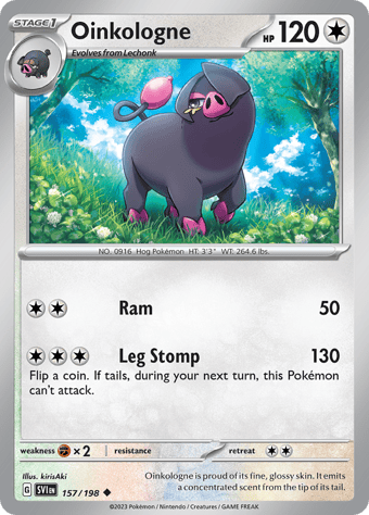 Oinkologne Scarlet & Violet Pokemon Card