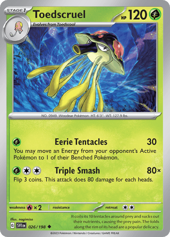 Toedscruel Scarlet & Violet Pokemon Card
