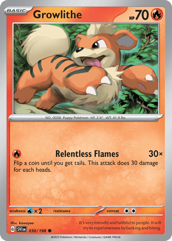 Growlithe Scarlet & Violet Pokemon Card