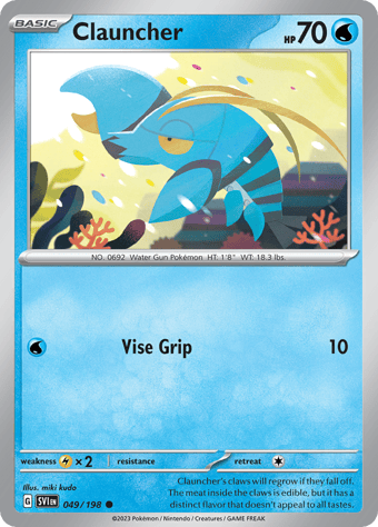 Clauncher Scarlet & Violet Pokemon Card