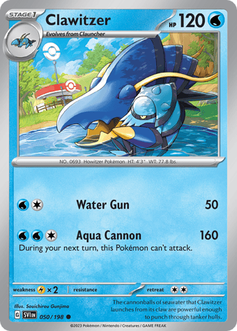 Clawitzer Scarlet & Violet Pokemon Card