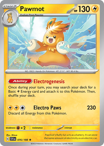 Pawmot Scarlet & Violet Pokemon Card