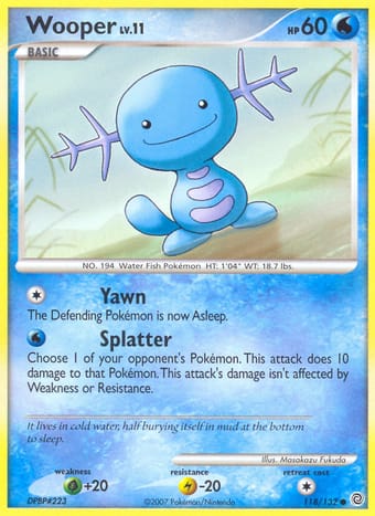 Wooper Secret Wonders Pokemon Card