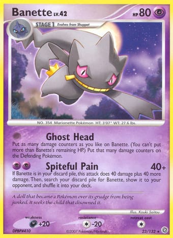 Banette Secret Wonders Pokemon Card