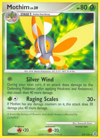 Mothim Secret Wonders Pokemon Card