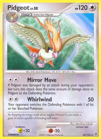 Pidgeot Secret Wonders Pokemon Card