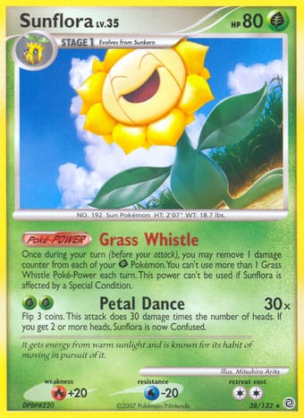 Sunflora Secret Wonders Pokemon Card