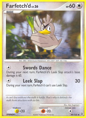 Farfetch'd Secret Wonders Pokemon Card