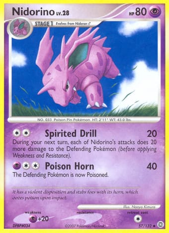 Nidorino Secret Wonders Pokemon Card