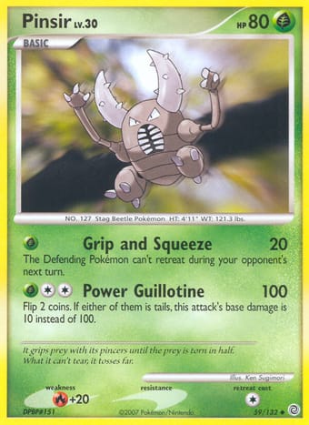 Pinsir Secret Wonders Pokemon Card