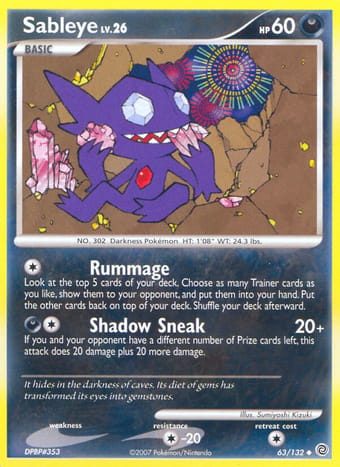 Sableye Secret Wonders Pokemon Card