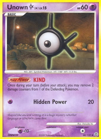 Unown K Secret Wonders Pokemon Card