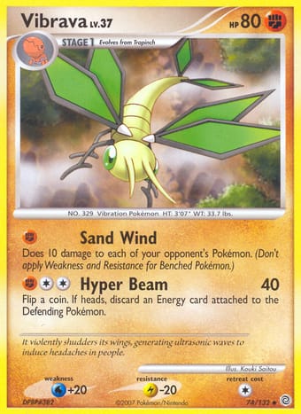 Vibrava Secret Wonders Pokemon Card