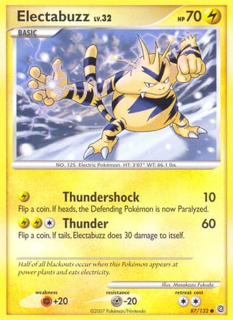 Electabuzz Secret Wonders Pokemon Card