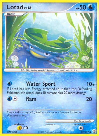 Lotad Secret Wonders Pokemon Card