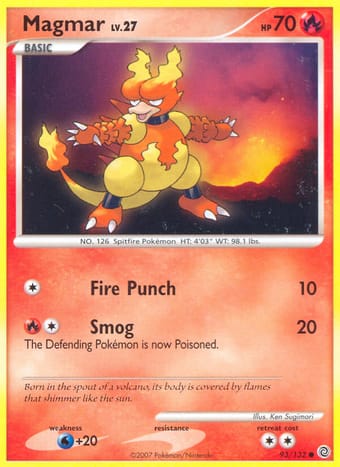 Magmar Secret Wonders Pokemon Card