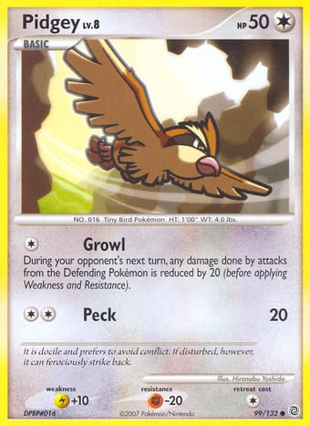 Pidgey Secret Wonders Pokemon Card