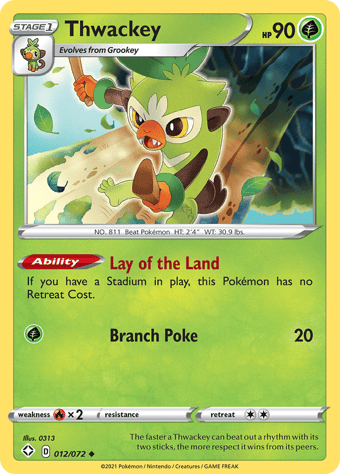 Thwackey Shining Fates Pokemon Card