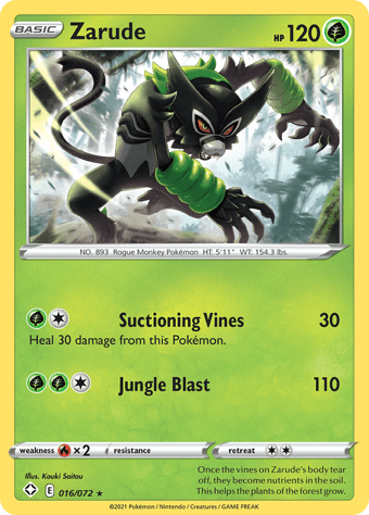 Zarude Shining Fates Pokemon Card