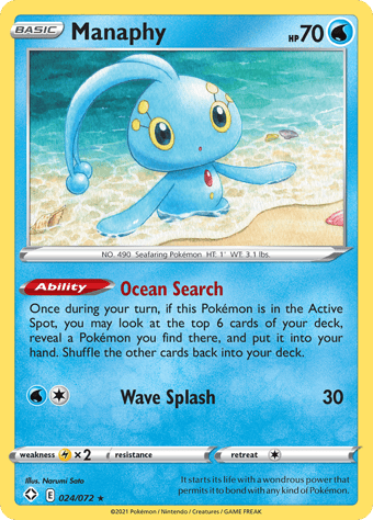 Manaphy Shining Fates Pokemon Card