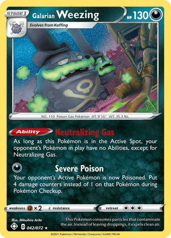 Galarian Weezing Shining Fates Pokemon Card
