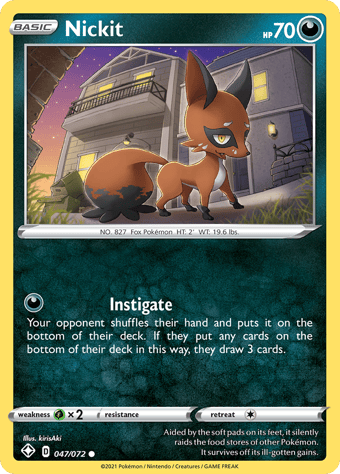 Nickit Shining Fates Pokemon Card