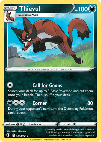 ​Thievul Shining Fates Pokemon Card