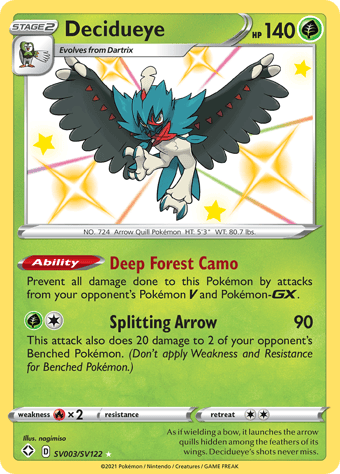 Decidueye Shining Fates Pokemon Card