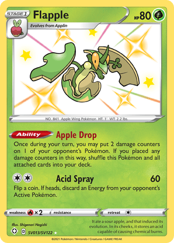 Flapple Shining Fates Pokemon Card