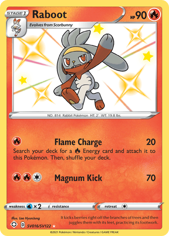 Raboot Shining Fates Pokemon Card
