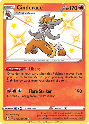 Cinderace Shining Fates Pokemon Card